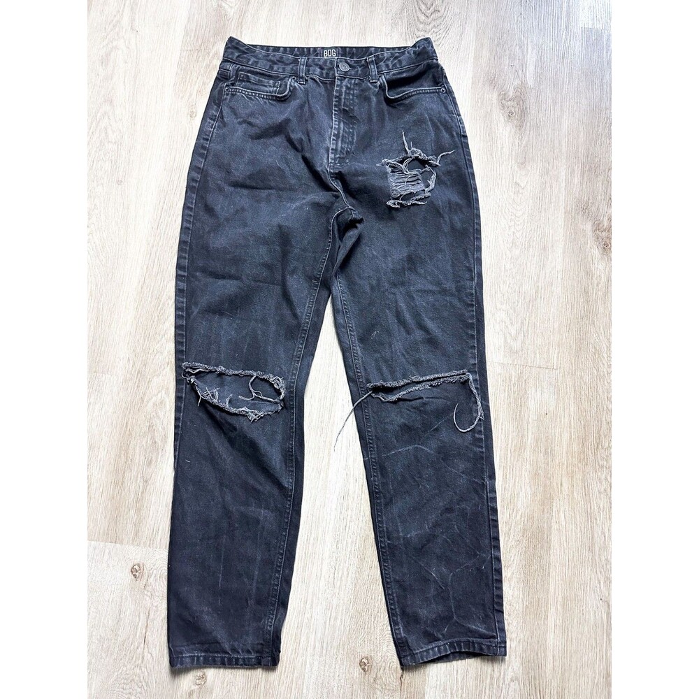 Urban Outfitters BDG Mom High-Rise Distressed Black Jeans 30 Womens